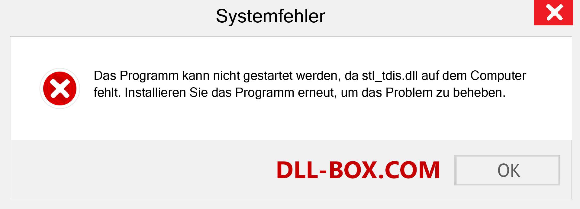 stl_tdis.dll-Datei fehlt?. Download für Windows 7, 8, 10 - Fix stl_tdis dll Missing Error unter Windows, Fotos, Bildern